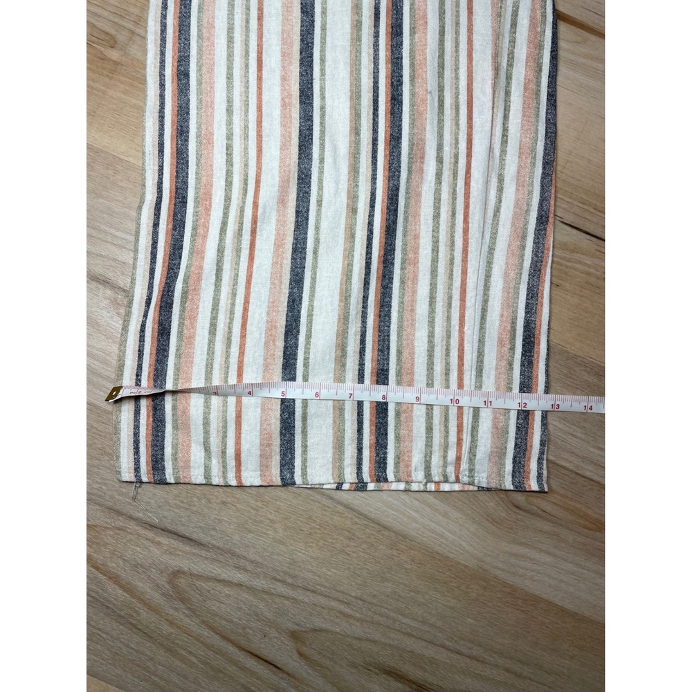 Stradivarius Linen Blend Striped Wide Leg Culotte Pants High Waist Size 4 - Picture 12 of 13
